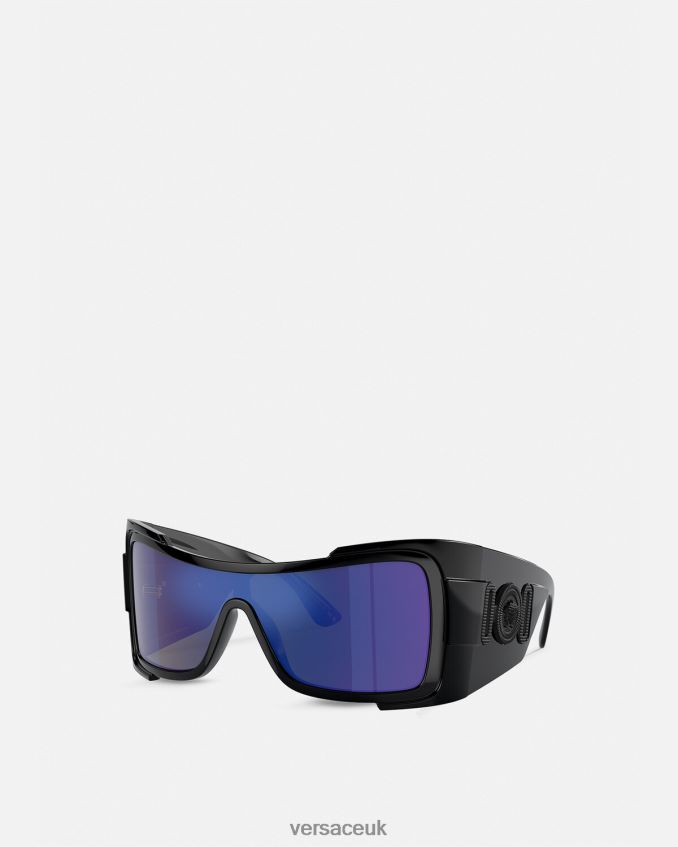Women Versace Maxi Medusa Biggie Shield Sunglasses 6D2D06605 Black Accessories