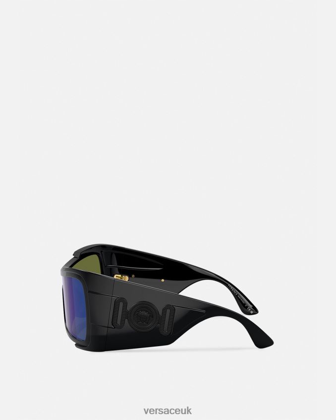 Women Versace Maxi Medusa Biggie Shield Sunglasses 6D2D06605 Black Accessories