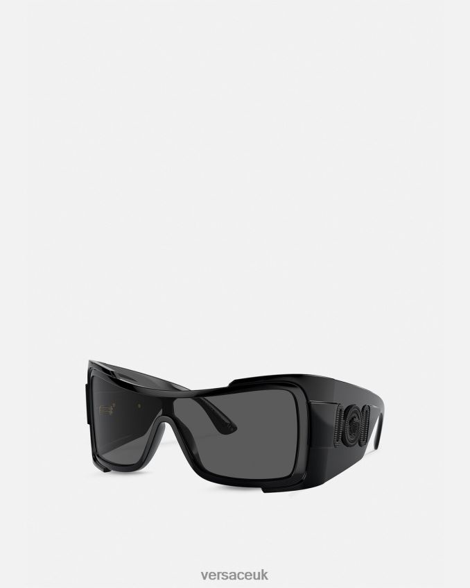 Women Versace Maxi Medusa Biggie Shield Sunglasses 6D2D06606 Black Accessories