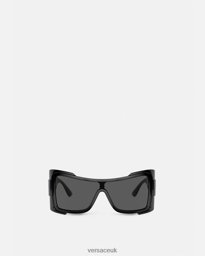 Women Versace Maxi Medusa Biggie Shield Sunglasses 6D2D06606 Black Accessories