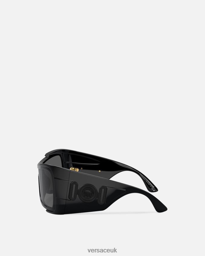 Women Versace Maxi Medusa Biggie Shield Sunglasses 6D2D06606 Black Accessories