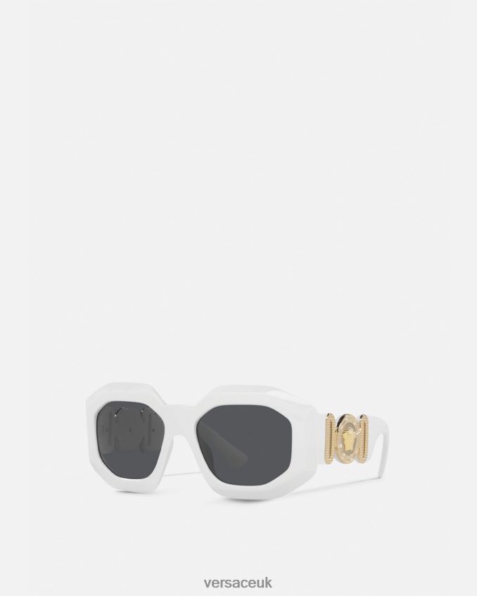 Women Versace Maxi Medusa Biggie Squared Sunglasses 6D2D06634 White Accessories
