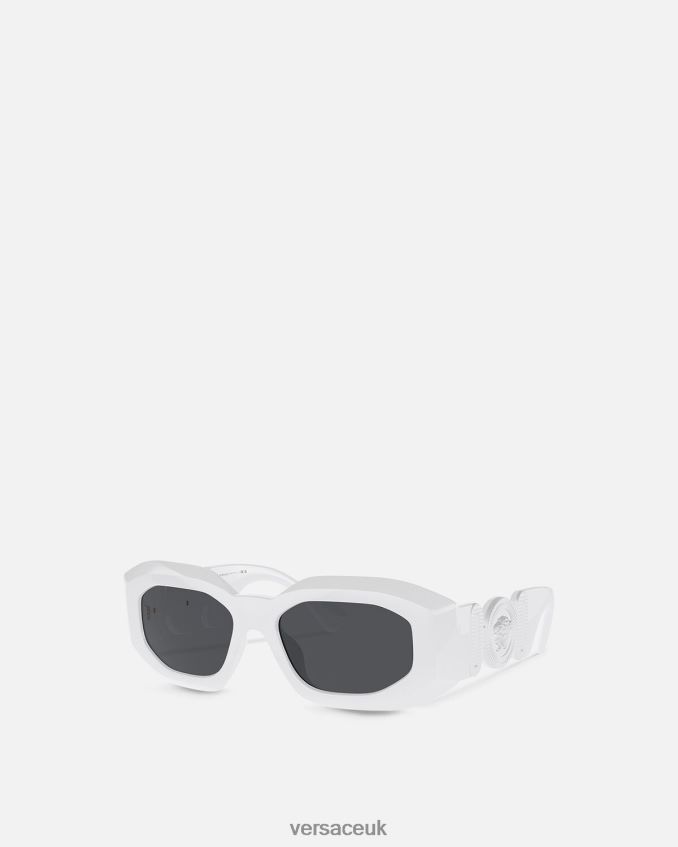 Women Versace Maxi Medusa Biggie Sunglasses 6D2D06592 White Accessories