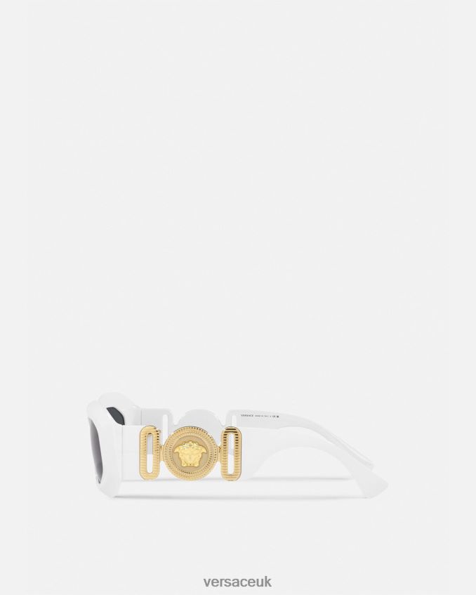 Women Versace Maxi Medusa Biggie Sunglasses 6D2D06681 White Accessories