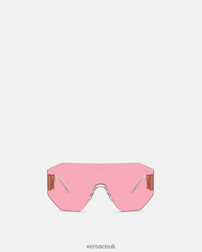 Women Versace Medusa Biggie Mask Sunglasses 6D2D06610 Gold & Pink Accessories