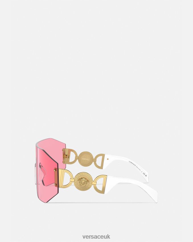 Women Versace Medusa Biggie Mask Sunglasses 6D2D06610 Gold & Pink Accessories
