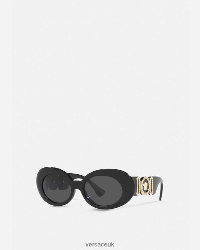Women Versace Medusa Biggie Oval Sunglasses 6D2D06631 Black Accessories