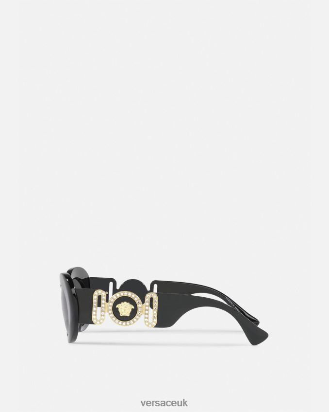 Women Versace Medusa Biggie Oval Sunglasses 6D2D06631 Black Accessories