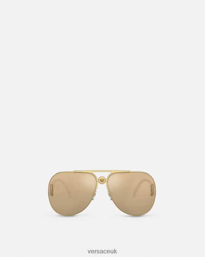 Women Versace Medusa Biggie Pilot Sunglasses 6D2D06595 Gold Accessories