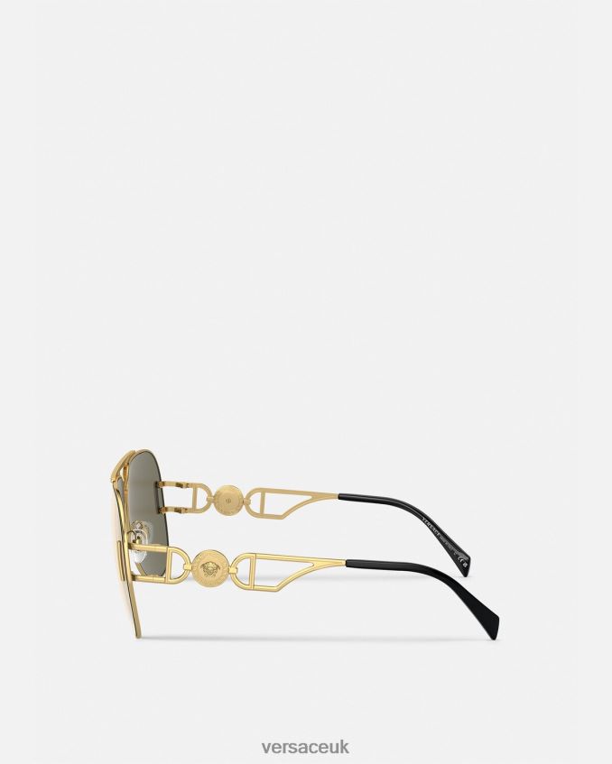 Women Versace Medusa Biggie Pilot Sunglasses 6D2D06595 Gold Accessories