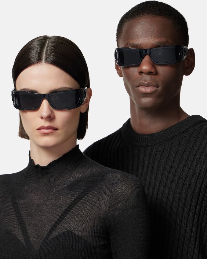 Women Versace Medusa Biggie ShieldSunglasses 6D2D06611 Black Accessories