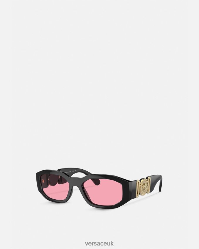 Women Versace Medusa Biggie Sunglasses 6D2D06590 Black & Pink Accessories