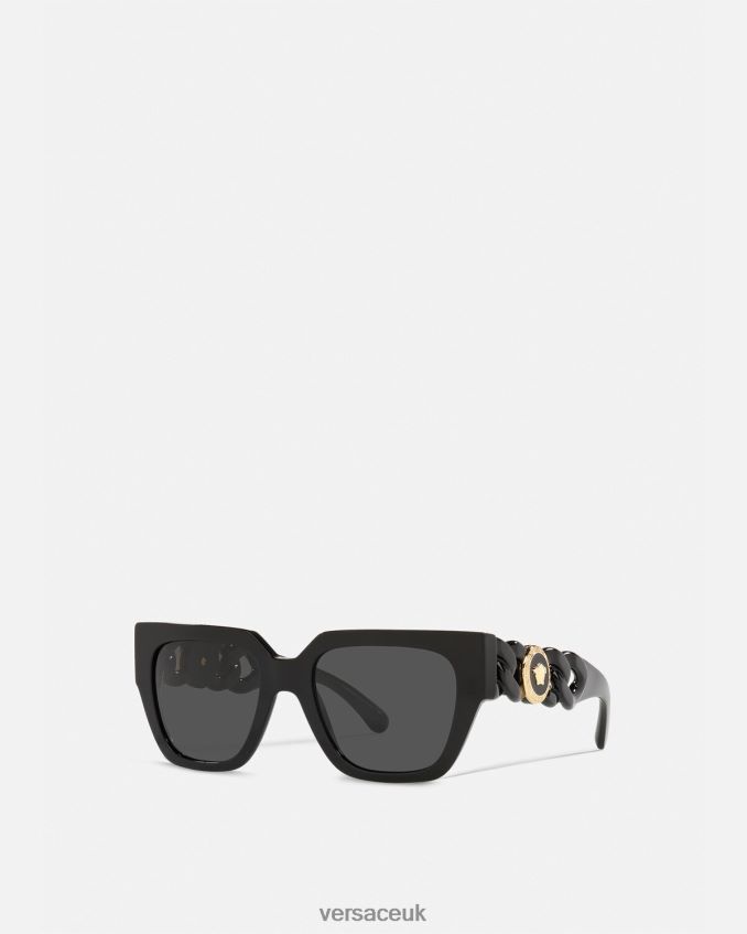 Women Versace Medusa Chain Sunglasses 6D2D06661 Black Accessories
