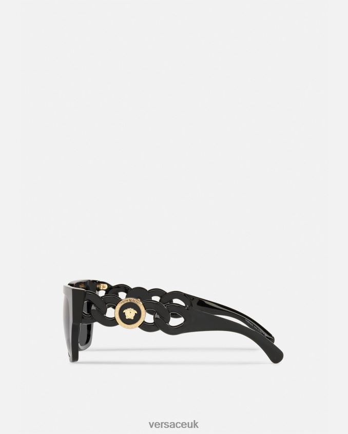 Women Versace Medusa Chain Sunglasses 6D2D06661 Black Accessories