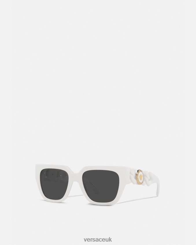 Women Versace Medusa Chain Sunglasses 6D2D06662 White Accessories