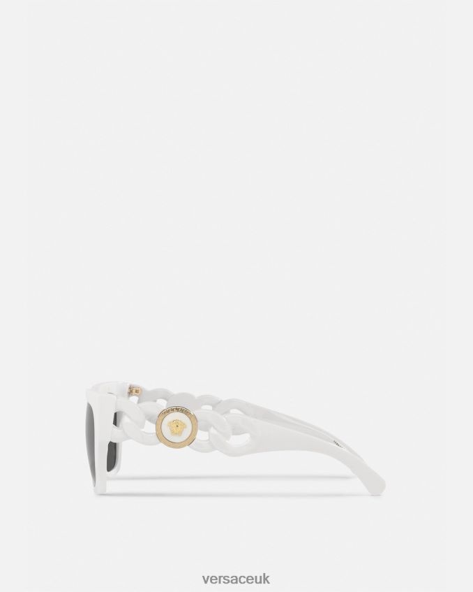 Women Versace Medusa Chain Sunglasses 6D2D06662 White Accessories