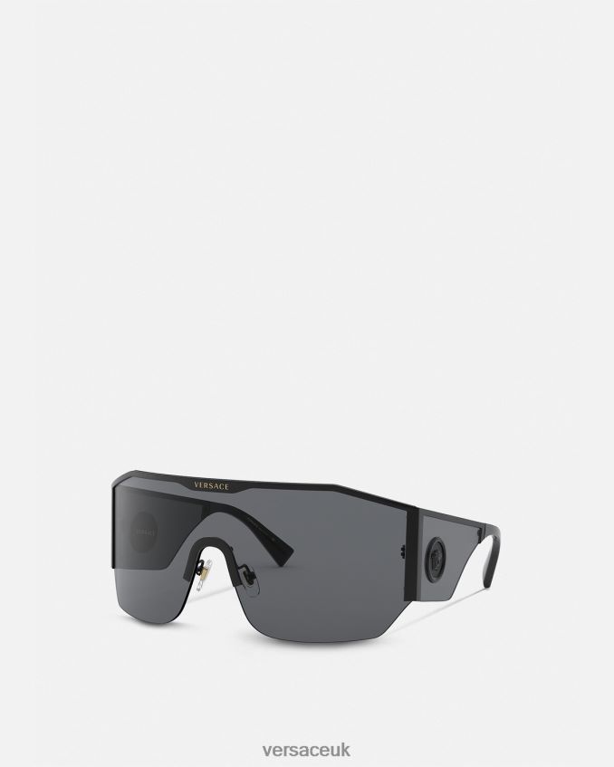 Women Versace Medusa Halo Shield Sunglasses 6D2D06669 Black Accessories