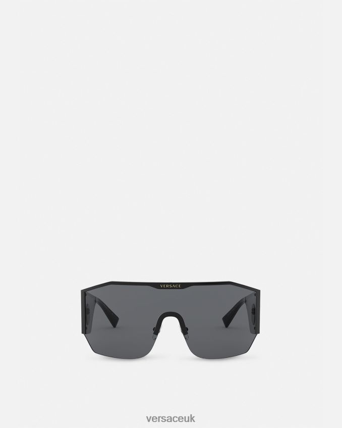 Women Versace Medusa Halo Shield Sunglasses 6D2D06669 Black Accessories