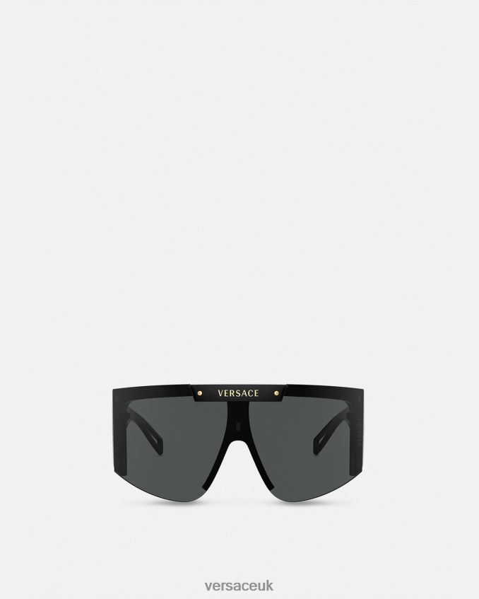 Women Versace Medusa Icon Shield Sunglasses 6D2D06670 Black Accessories