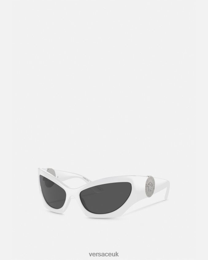 Women Versace Medusa Runway Cat-Eye Sunglasses 6D2D06586 White Accessories