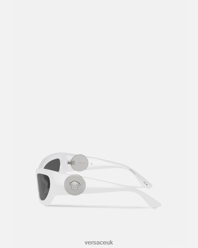 Women Versace Medusa Runway Cat-Eye Sunglasses 6D2D06586 White Accessories