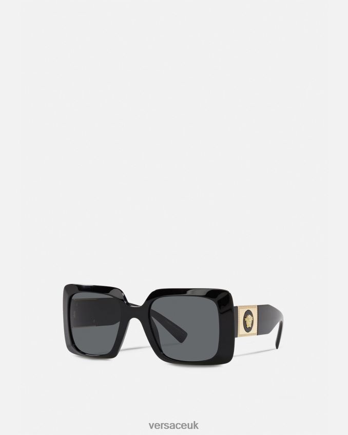 Women Versace Medusa Stud Squared Sunglasses 6D2D06673 Black Accessories
