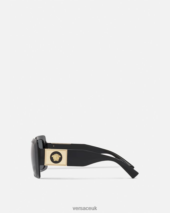 Women Versace Medusa Stud Squared Sunglasses 6D2D06673 Black Accessories