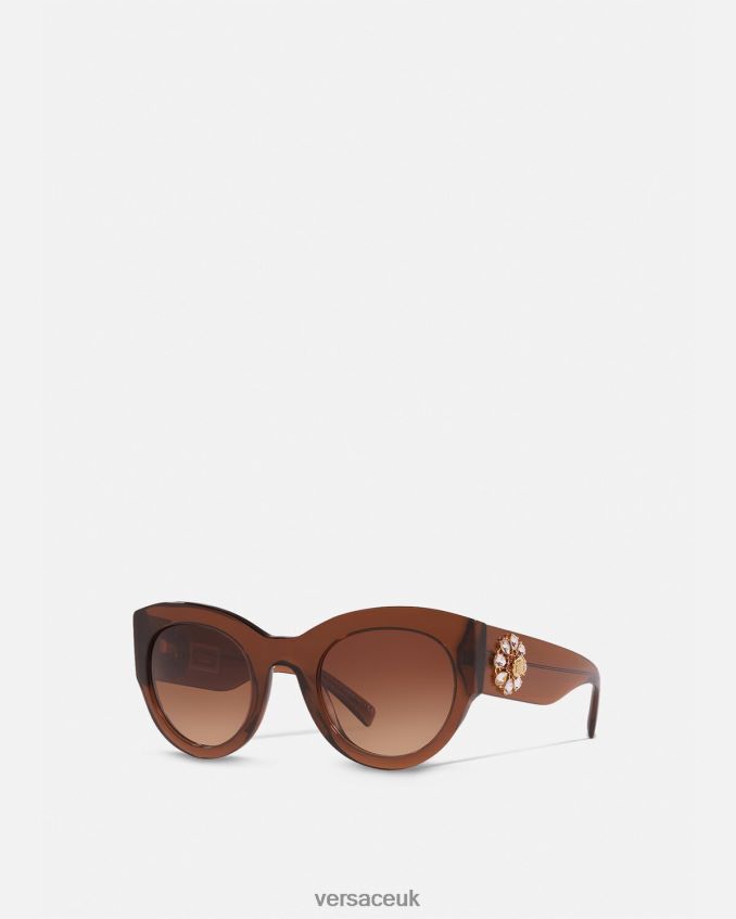 Women Versace Tribute Jewel Sunglasses 6D2D06683 Brown Accessories
