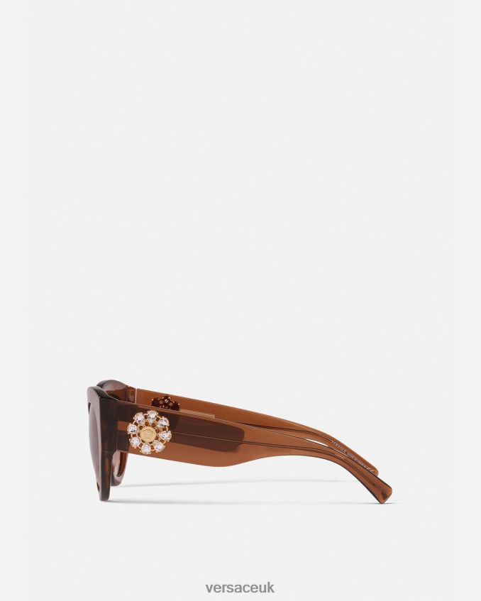 Women Versace Tribute Jewel Sunglasses 6D2D06683 Brown Accessories