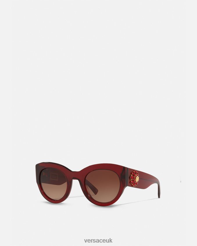 Women Versace Tribute Jewel Sunglasses 6D2D06684 Burgundy Accessories