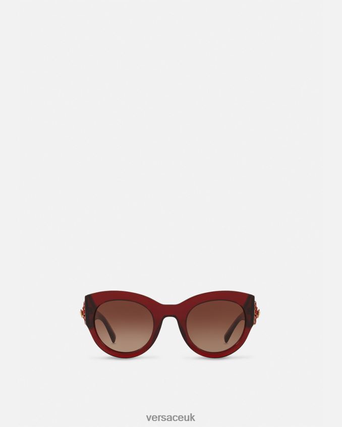 Women Versace Tribute Jewel Sunglasses 6D2D06684 Burgundy Accessories