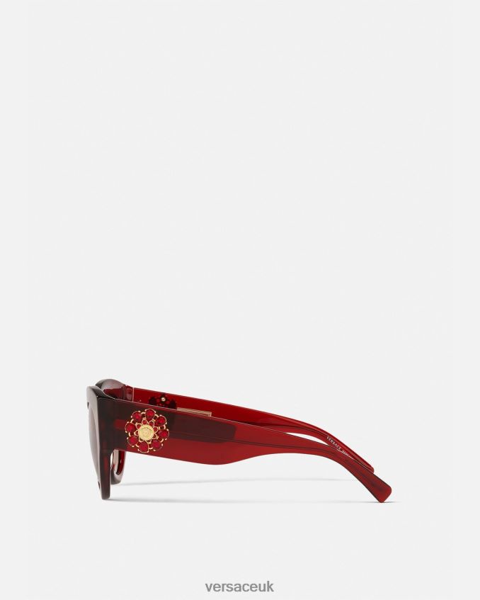 Women Versace Tribute Jewel Sunglasses 6D2D06684 Burgundy Accessories