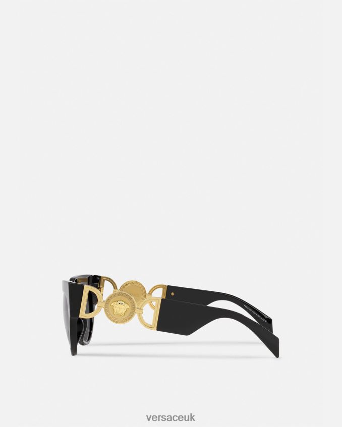 Women Versace Winged Medusa Sunglasses 6D2D06603 Black Accessories
