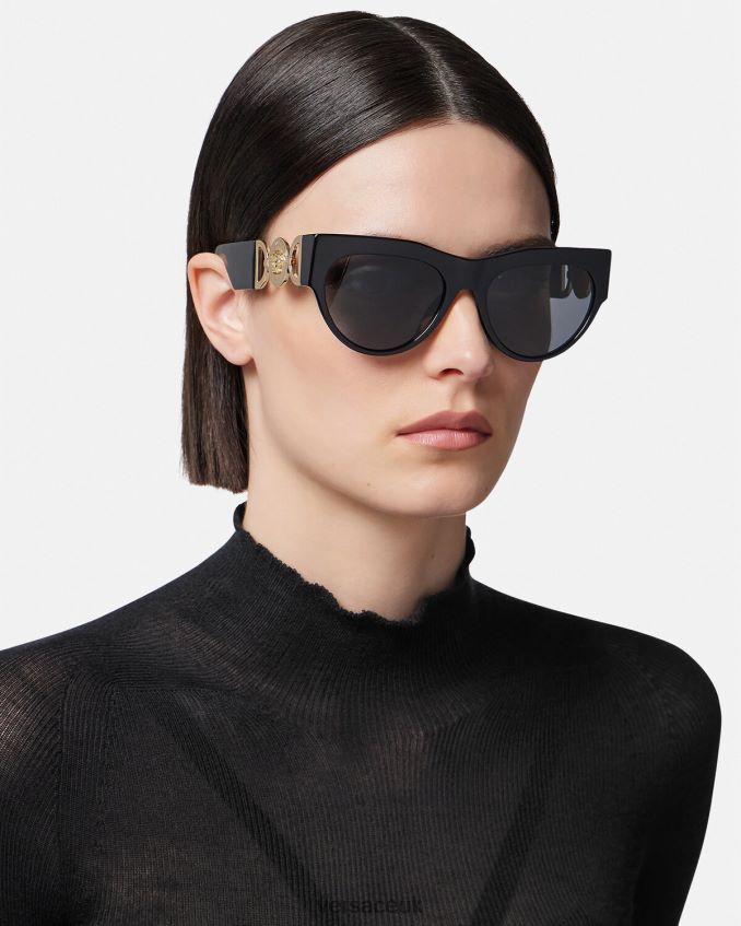 Women Versace Winged Medusa Sunglasses 6D2D06603 Black Accessories