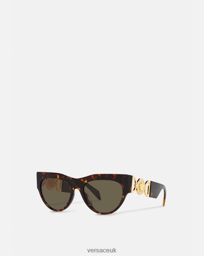Women Versace Winged Medusa Sunglasses 6D2D06604 Havana Accessories