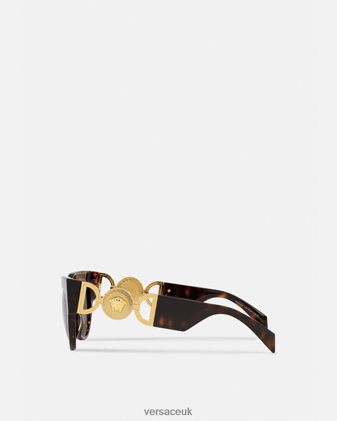 Women Versace Winged Medusa Sunglasses 6D2D06604 Havana Accessories
