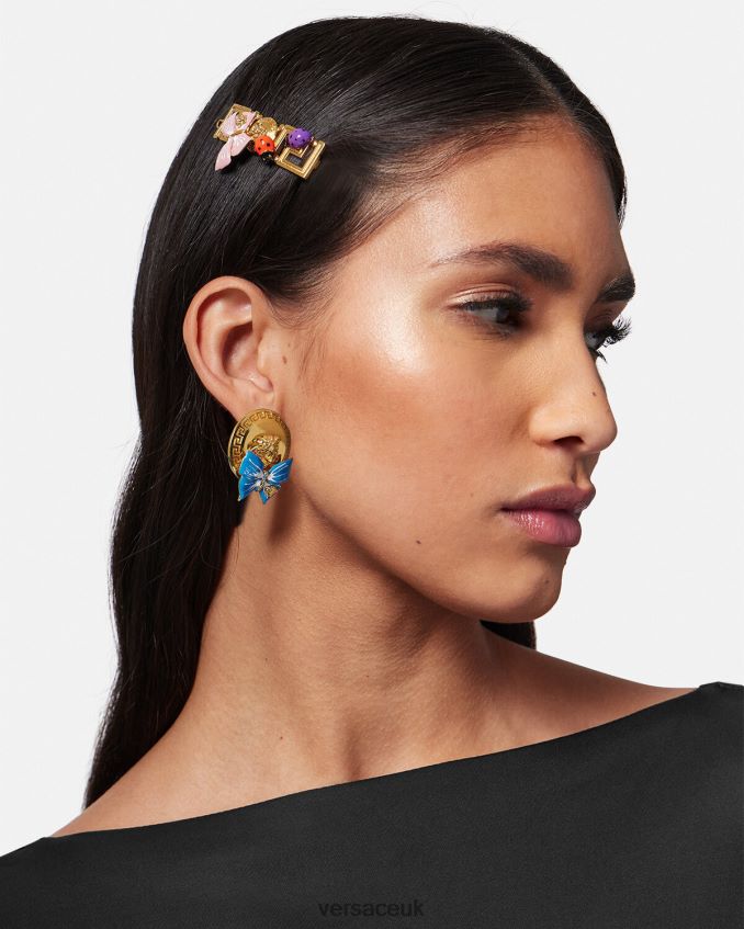 Women Versace Butterfly Medusa Left Hair Pin 6D2D06719 Gold Accessories