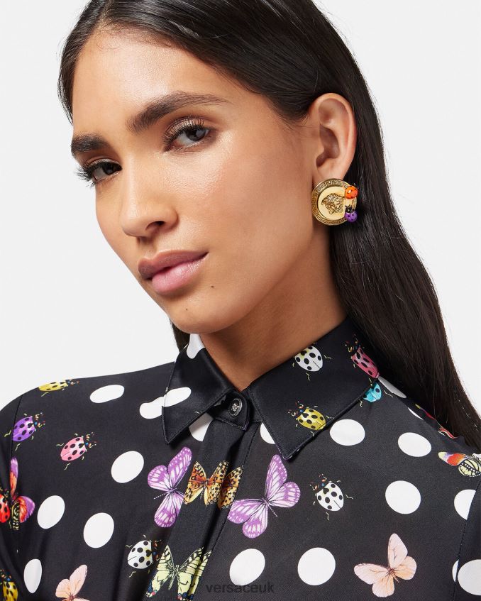 Women Versace Butterfly Medusa Stud Earrings 6D2D06717 Gold Accessories