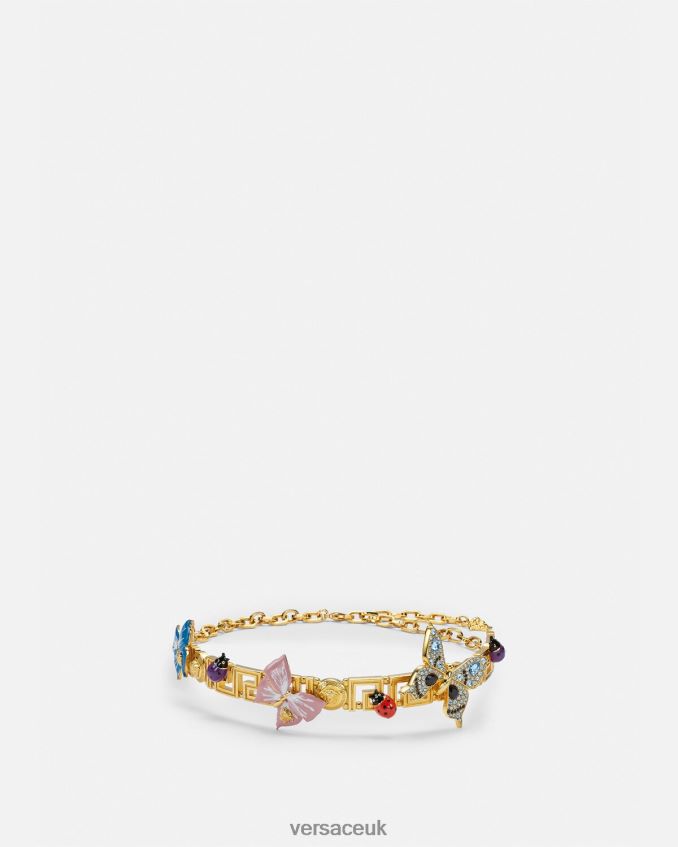 Women Versace Crystal Butterflies Greca Choker 6D2D06716 Gold Accessories