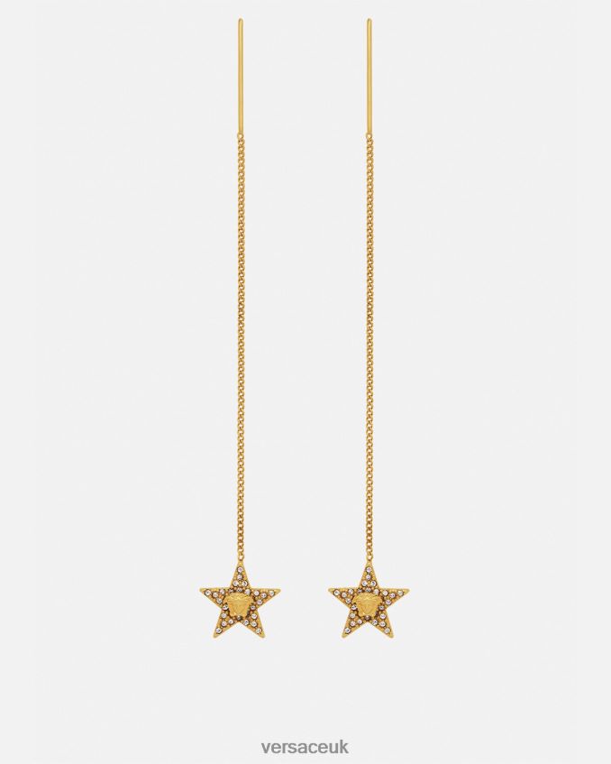 Women Versace Crystal Galaxy Earrings 6D2D06824 Gold Accessories