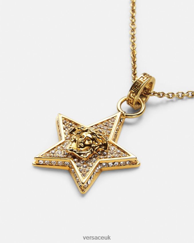 Women Versace Crystal Galaxy Necklace 6D2D06822 Gold Accessories