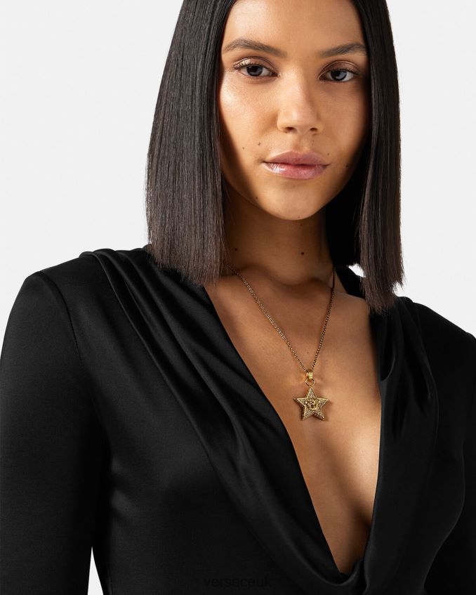 Women Versace Crystal Galaxy Necklace 6D2D06822 Gold Accessories