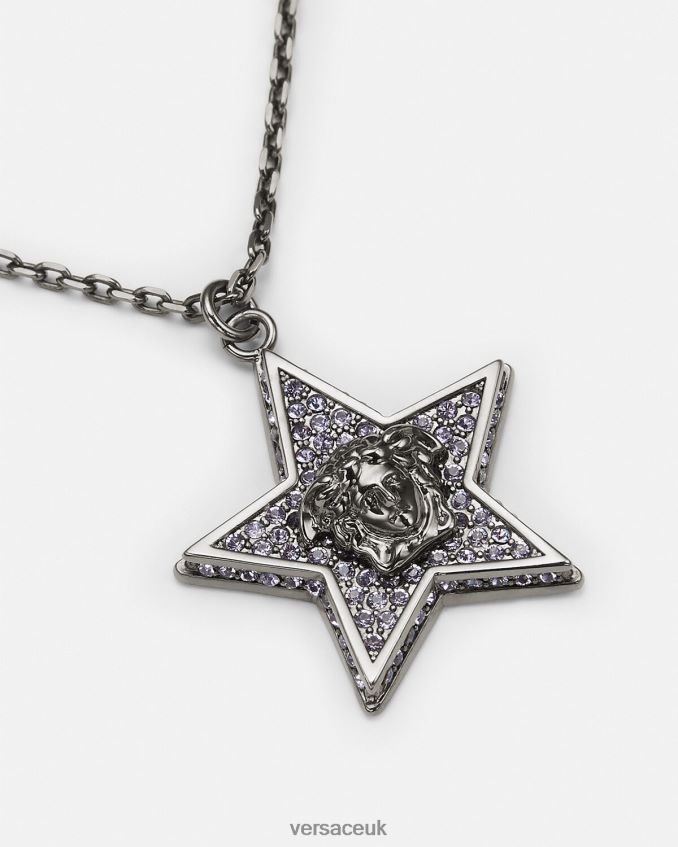Women Versace Crystal Galaxy Necklace 6D2D06823 Gray Accessories
