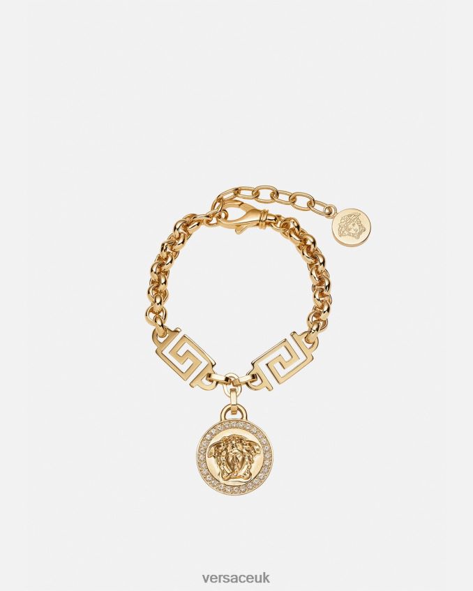 Women Versace Crystal La Medusa Greca Bracelet 6D2D06743 Gold Accessories