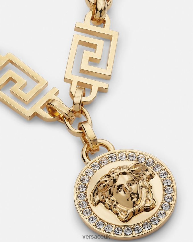 Women Versace Crystal La Medusa Greca Bracelet 6D2D06743 Gold Accessories