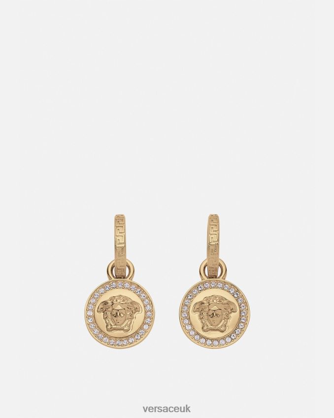 Women Versace Crystal La Medusa Greca Earrings 6D2D06742 Gold Accessories
