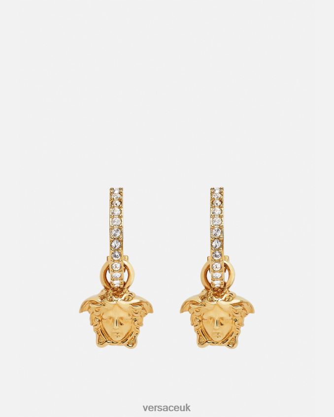 Women Versace Crystal La Medusa Hoop Earrings 6D2D06788 Gold Accessories