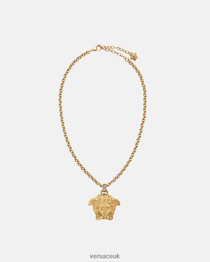 Women Versace Crystal La Medusa Necklace 6D2D06773 Gold Accessories