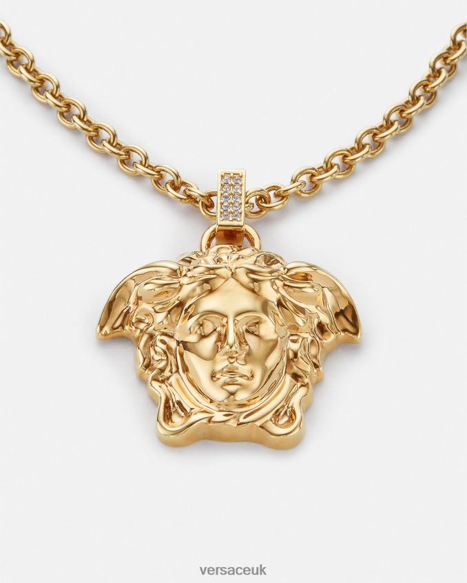 Women Versace Crystal La Medusa Necklace 6D2D06773 Gold Accessories