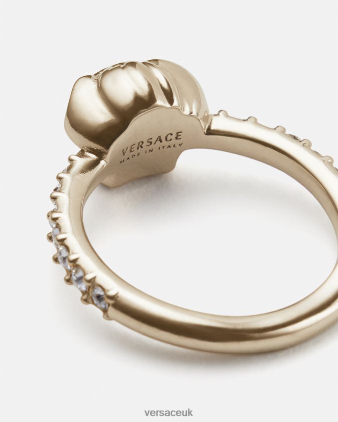 Women Versace Crystal La Medusa Ring 6D2D06782 Gold Accessories